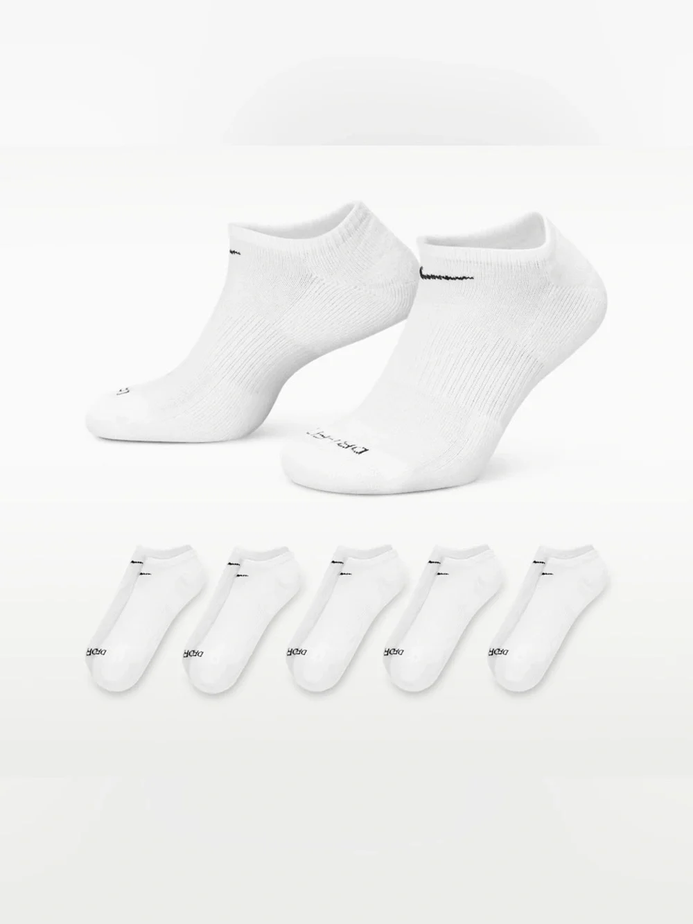 Nike Everyday Plus Cushioned Training No-Show Socks (6 Pairs) - SX6900-100 - NWT